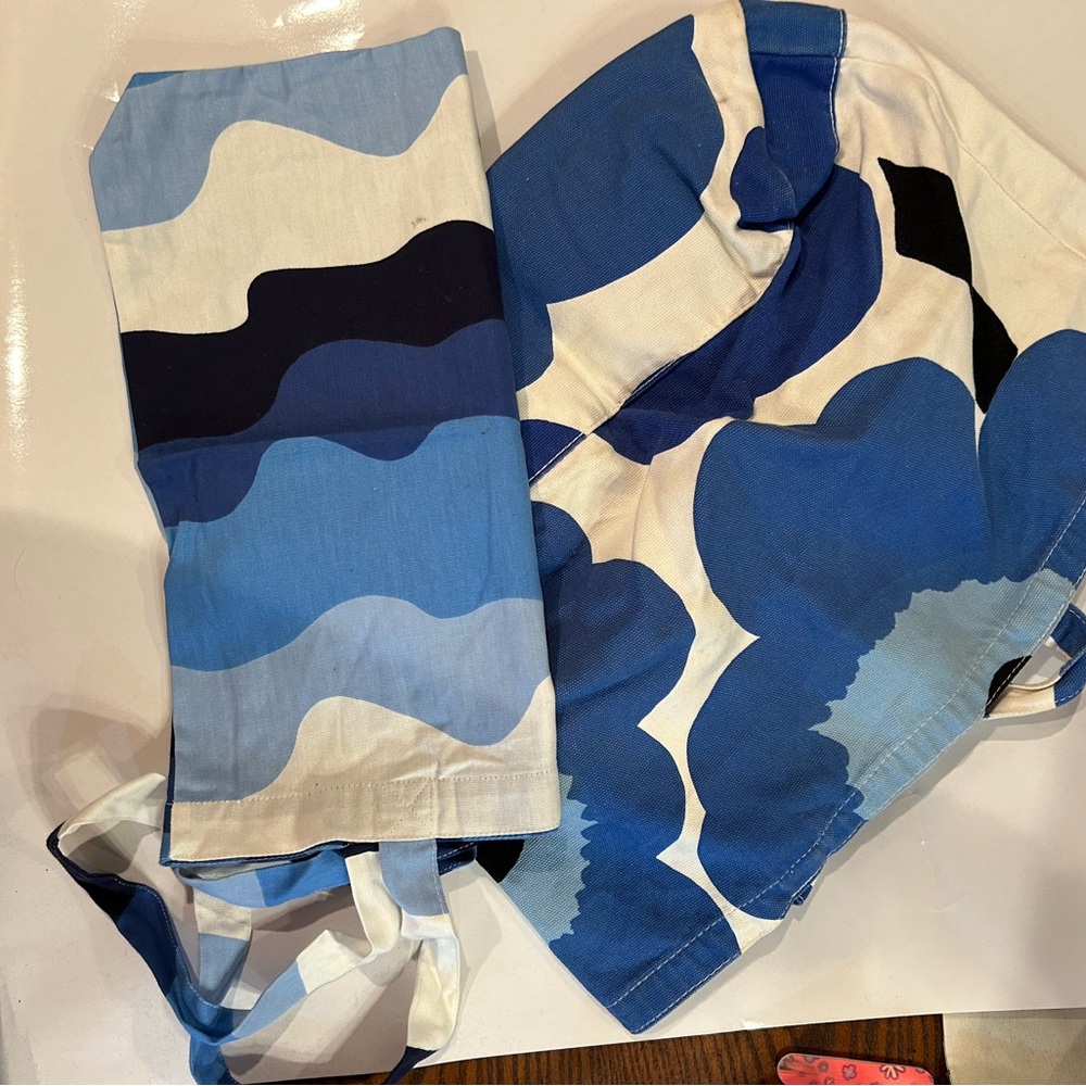 Marimekko Blue and White Tote Bags